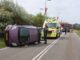 Gooweg Noordwijkerhout afgesloten vanwege auto op zijkant, bestuurster onder invloed