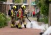 Gasfles in brand in Noordwijkerhout