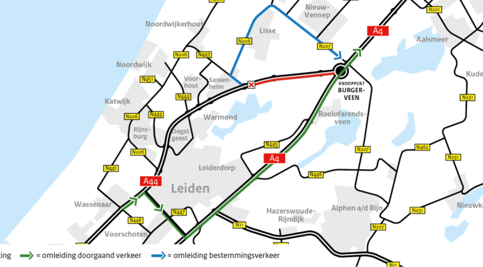 A44: start meerdaagse afsluiting vervroegd naar vrijdagochtend 19 juni