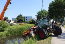 Aanhangercombinatie de sloot in