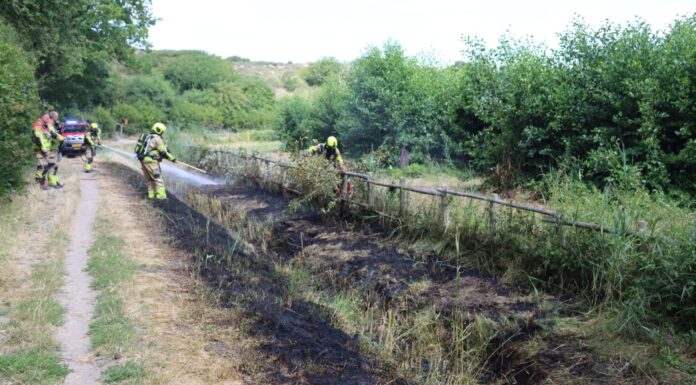 Brandweer met twaalf voertuigen opgeroepen voor natuurbrand bij Noordwijk