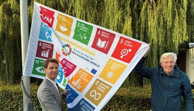 SDG-vlag gehesen bij Bestuurscentrum Teylingen