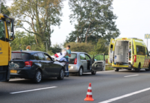 Lange files na botsing A44 Sassenheim