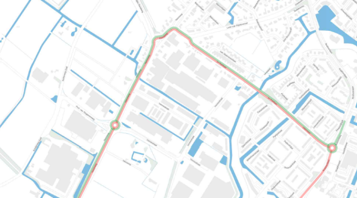 Werk aan Ruishornlaan Lisse voor nieuwe HOV-verbinding