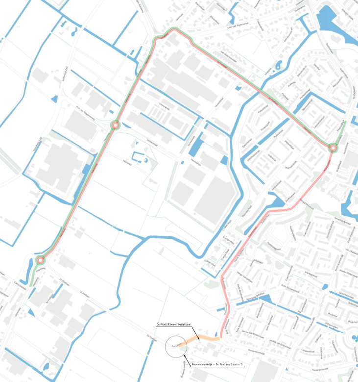 Werk aan Ruishornlaan Lisse voor nieuwe HOV-verbinding