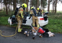 Bestuurster zet eigen auto in brand met sigarettenpeuk op N206 bij Noordwijk